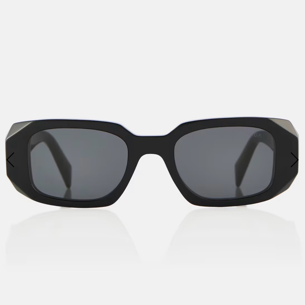 Stylish Prada Black Rectangular Sunglasses - image 1
